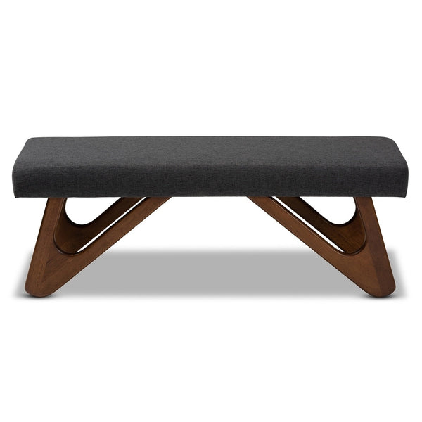 Carson Carrington Ullaberg Mid-century Modern Upholstered Boomerang Bench
