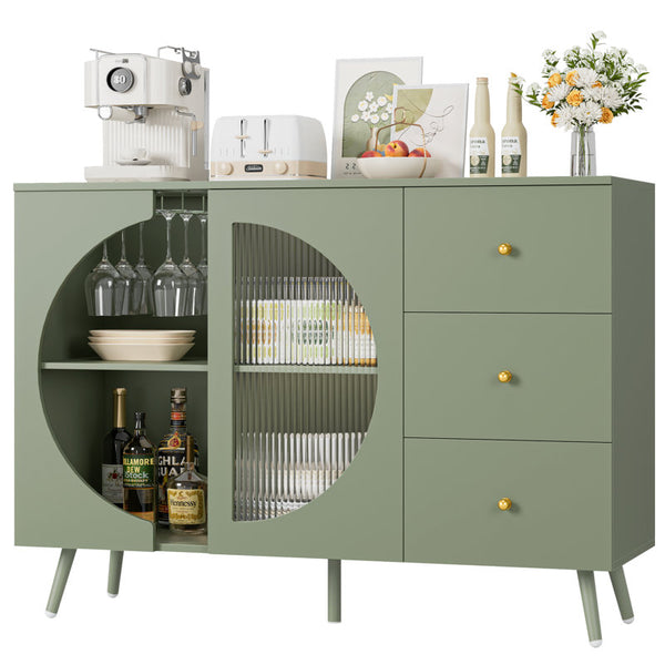 Chanyah 47.2" W Kitchen Sideboard with 3 Drawers & Wine Glass Holder