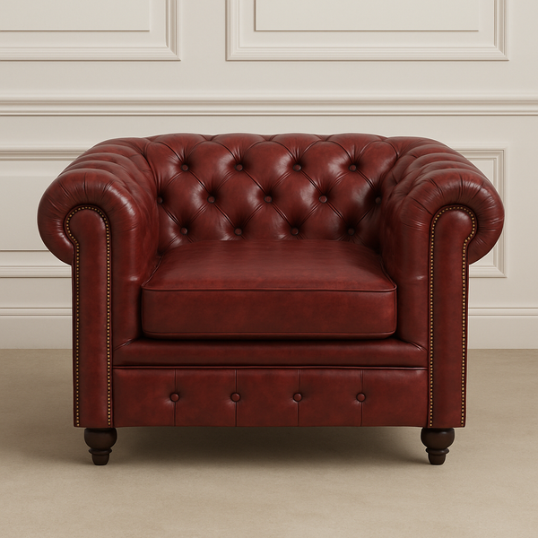 Fionna Leather Chesterfield Single Seater Sofa
