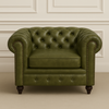 Joss Leather Chesterfield Single Seater Sofa