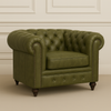Joss Leather Chesterfield Single Seater Sofa