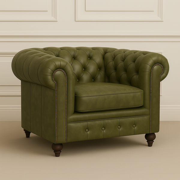 Joss Leather Chesterfield Single Seater Sofa