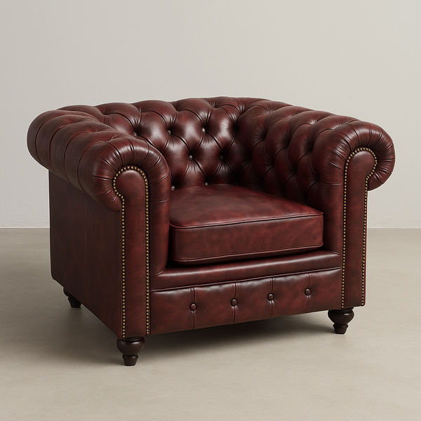 Fionna Leather Chesterfield Single Seater Sofa