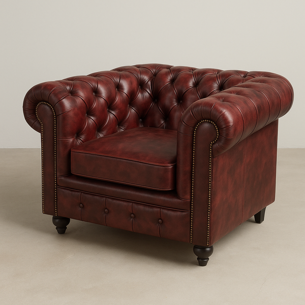 Fionna Leather Chesterfield Single Seater Sofa