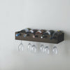 Cheever 5 Bottle Wall Mounted Wine Bottle & Glass Rack in Espresso