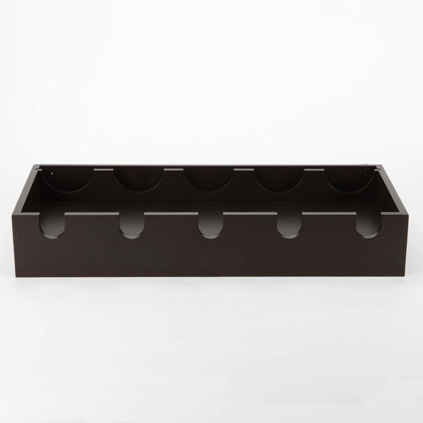 Cheever 5 Bottle Wall Mounted Wine Bottle & Glass Rack in Espresso