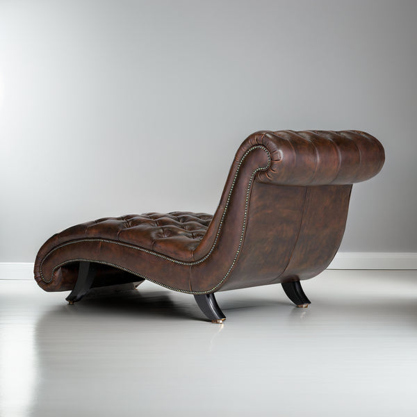 Chesterfield Colonial Brown Leather Lounge #7