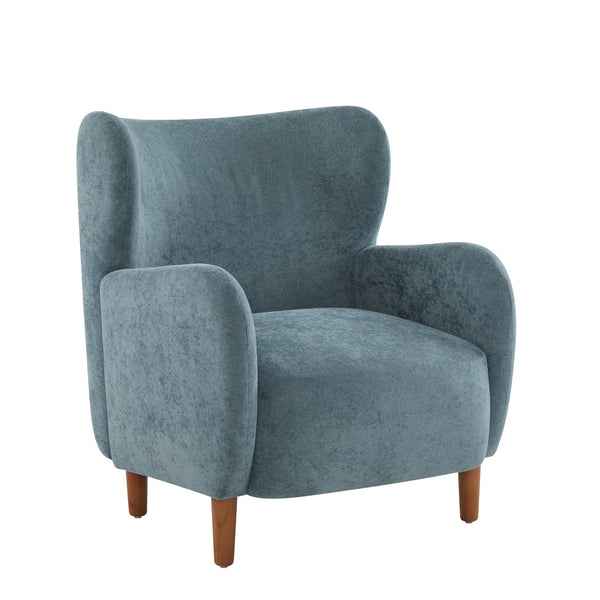 Christopher Knight Home - Parmelee Upholstered Wingback Club Chair with Plush Velvet and Solid Wood Legs