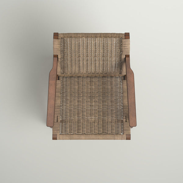 Clearwater Woven Rattan Solid Wood Armchair