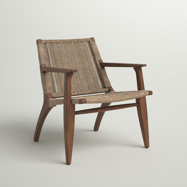 Clearwater Woven Rattan Solid Wood Armchair