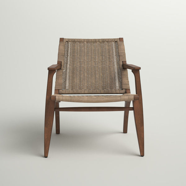 Clearwater Woven Rattan Solid Wood Armchair