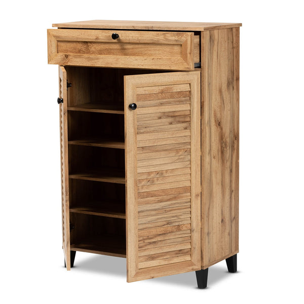 Coolidge Modern & Contemporary 5-Shelf Wood Shoe Storage Cabinet