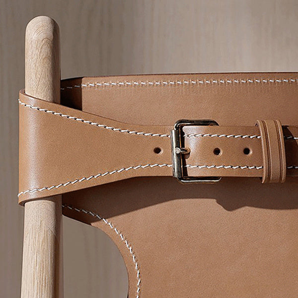 Creative Design Solid Wood Leisure Single Chair Faux Leather Armchair