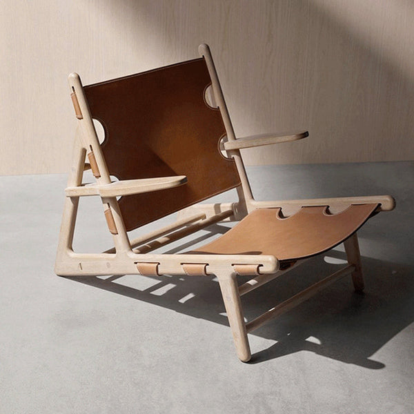 Creative Design Solid Wood Leisure Single Chair Faux Leather Armchair