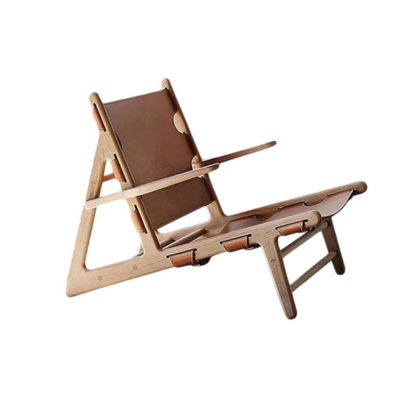 Creative Design Solid Wood Leisure Single Chair Faux Leather Armchair