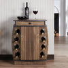 DH BASIC Rustic Oak Multi-storage Bar Cabinet by Denhour