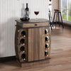 DH BASIC Rustic Oak Multi-storage Bar Cabinet by Denhour