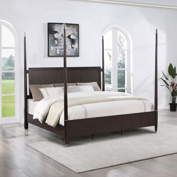 Emberlyn Wood Poster Bed Brown