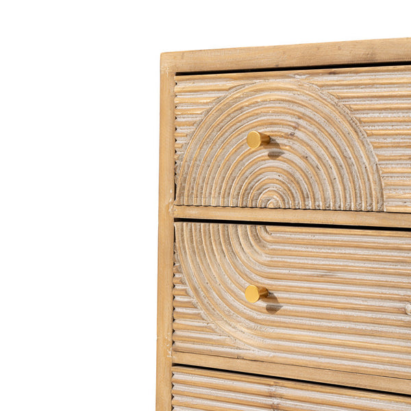 Fayola Rustic Farmhouse Three Drawer Dresser, Mid Century 3 Drawer Nightstand