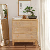 Fayola Rustic Farmhouse Three Drawer Dresser, Mid Century 3 Drawer Nightstand