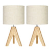 Fidel Solid Wood Tripod Table Lamp (Set of 2)