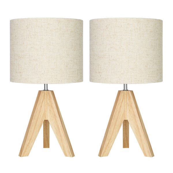 Fidel Solid Wood Tripod Table Lamp (Set of 2)