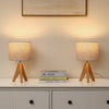 Fidel Solid Wood Tripod Table Lamp (Set of 2)