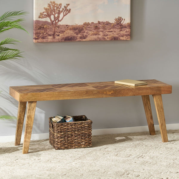 Fircrest Indoor Mango Wood Handcrafted Bench by Christopher Knight Home