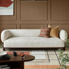 Florence natural fabric with dark wood 3 seater sofa