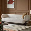 Florence natural fabric with dark wood 3 seater sofa