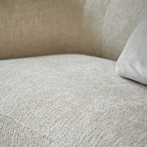 Florence natural fabric with dark wood 3 seater sofa