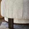 Florence natural fabric with dark wood armchair