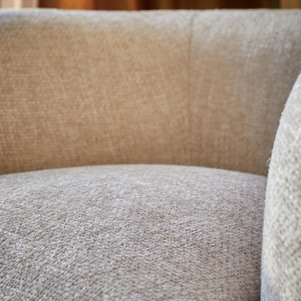 Florence natural fabric with dark wood armchair