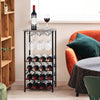 Freestanding Rustic Wine Holder Stand with Wine Storage and Bottle Shelf