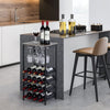 Freestanding Rustic Wine Holder Stand with Wine Storage and Bottle Shelf