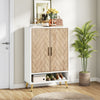 Freestanding Shoe Storage Cabinet with 2-Door and Adjustable Shelves for Entryway Living Room Bedroom