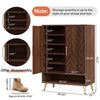 Freestanding Shoe Storage Cabinet with 2-Door and Adjustable Shelves for Entryway Living Room Bedroom