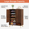 Freestanding Shoe Storage Cabinet with 2-Door and Adjustable Shelves for Entryway Living Room Bedroom