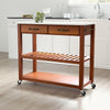 Crosley Full Size Granite Top Kitchen Prep Cart - 43"W x 17"D x 35"H