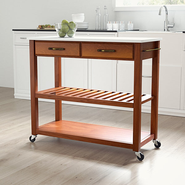 Crosley Full Size Granite Top Kitchen Prep Cart - 43"W x 17"D x 35"H