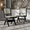 Furniture of America Evrena Modern 7-Piece Black Solid Wood Dining Set