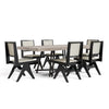 Furniture of America Evrena Modern 7-Piece Black Solid Wood Dining Set