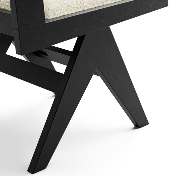 Furniture of America Evrena Modern 7-Piece Black Solid Wood Dining Set