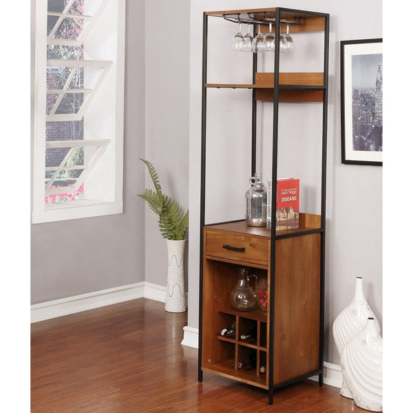 Soby Contemporary Metal 6-bottle Wine Rack with Shelves by Furniture of America