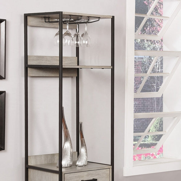 Soby Contemporary Metal 6-bottle Wine Rack with Shelves by Furniture of America