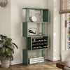 Furniture of America Thane Modern 4-tier Bar Cabinet with Bottle Wine Rack