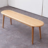GDFStudio - Elijah Natural Oak Wood Bench with Wide Seat and Half-Round Ends