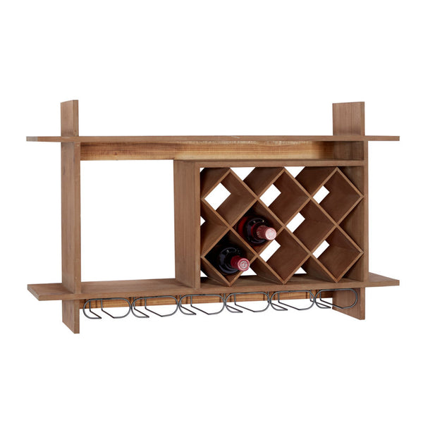 Gabrijela Hanging Wine Bottle Rack in Brown