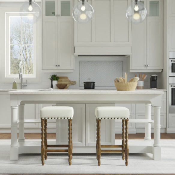 Gouldsboro Upholstered Counter Stool with Solid Wood Frame