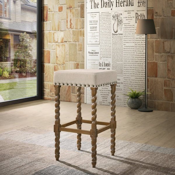 Gouldsboro Upholstered Counter Stool with Solid Wood Frame